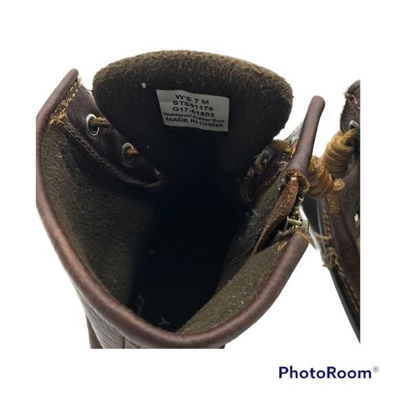 SPERRY Saltwater Leather Waterproof Duck Boots Sz 7 - Picture 8 of 9